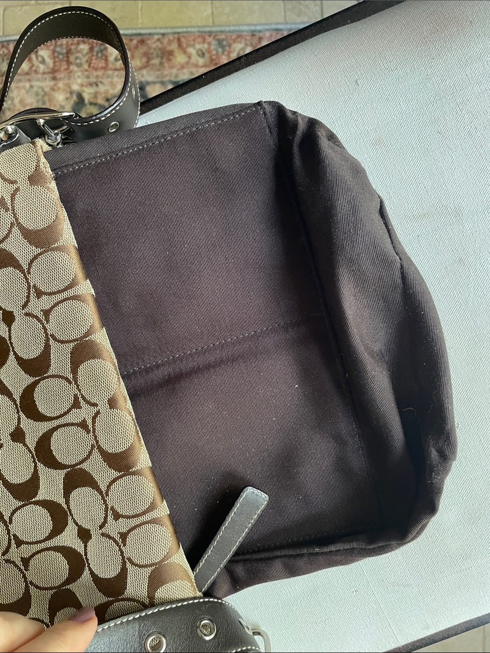 Coach Signature Canvas Hobo Bag in Brown/Tan 6076 - Picture 13 of 15